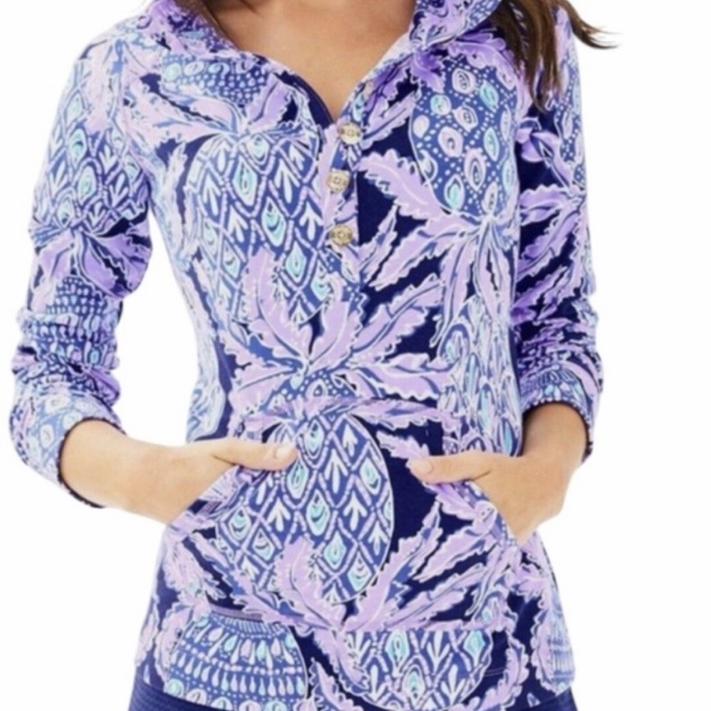 Lilly Pulitzer UPF 50+ Captains Popover in Lilac Verbena Coco Safari Size Small